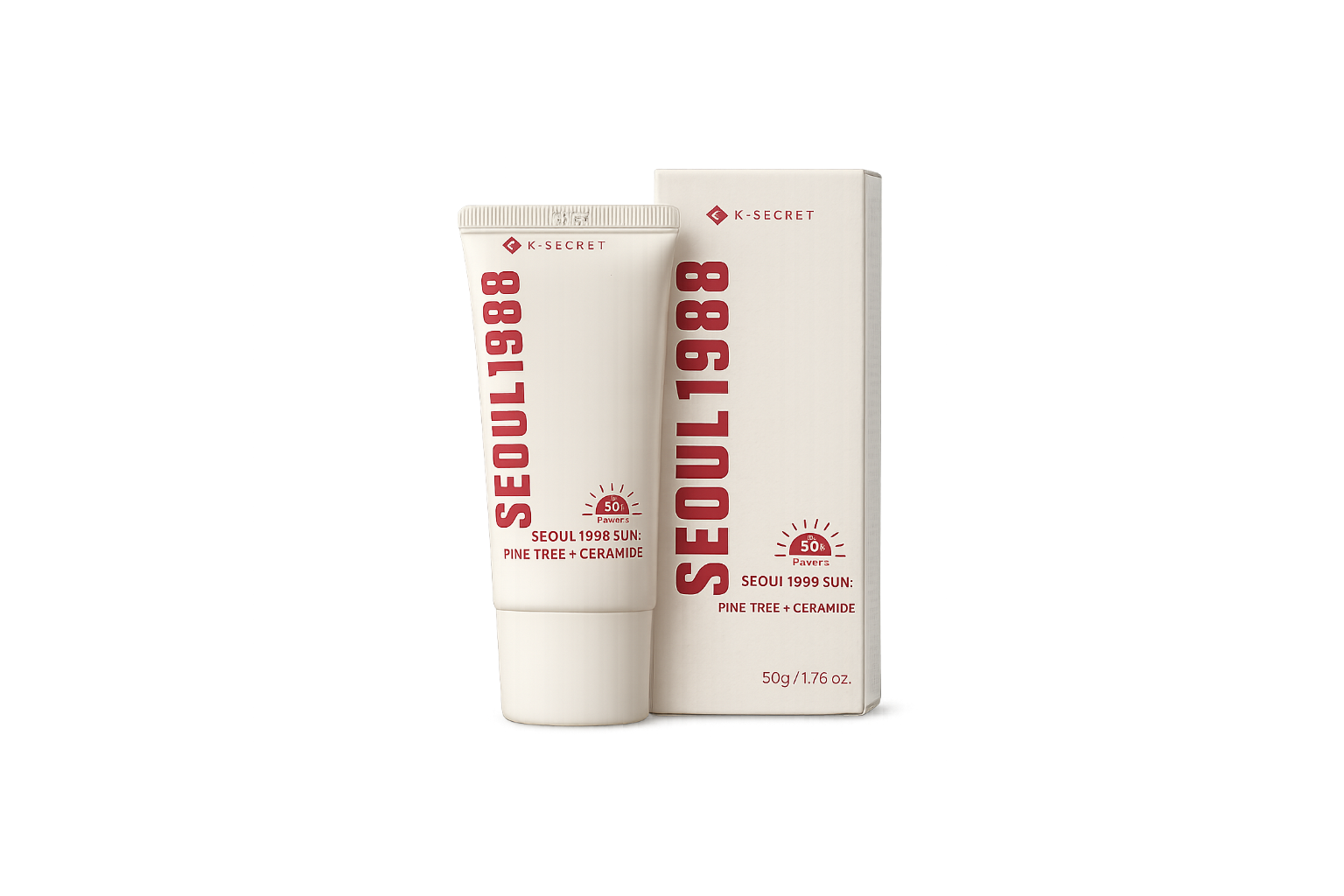 K-SECRET Seoul 1988 Sun Pine Tree + Ceramide SPF50+ PA++++ – Crème Solaire Hydratante